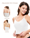 White Shimmer Tank Top Back details