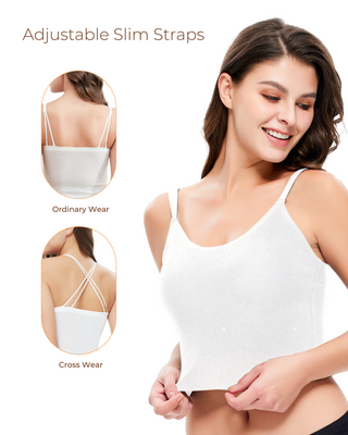 White Shimmer Tank Top Back details