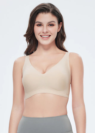 Comfortable V-neck seamless bra