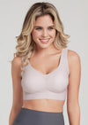 V Neck Soft Wireless Bras on model