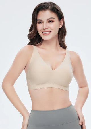 Women's wireless V-neck seamless bra