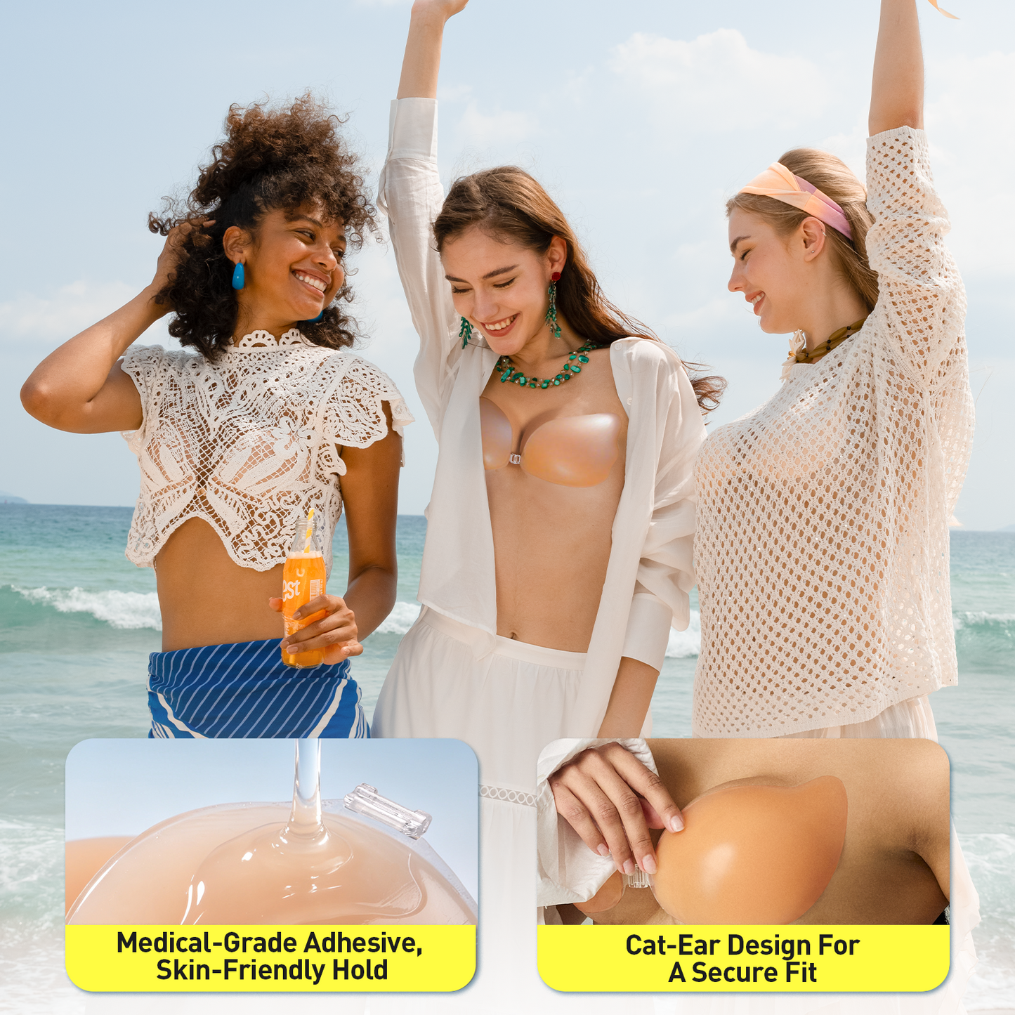 Niidor Cat-Ear Liquid Silicone Adhesive Bra