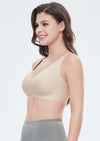 Side profile of women's V-neck seamless bra