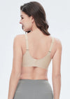 Back view of V-neck seamless bra shade with adjustable straps