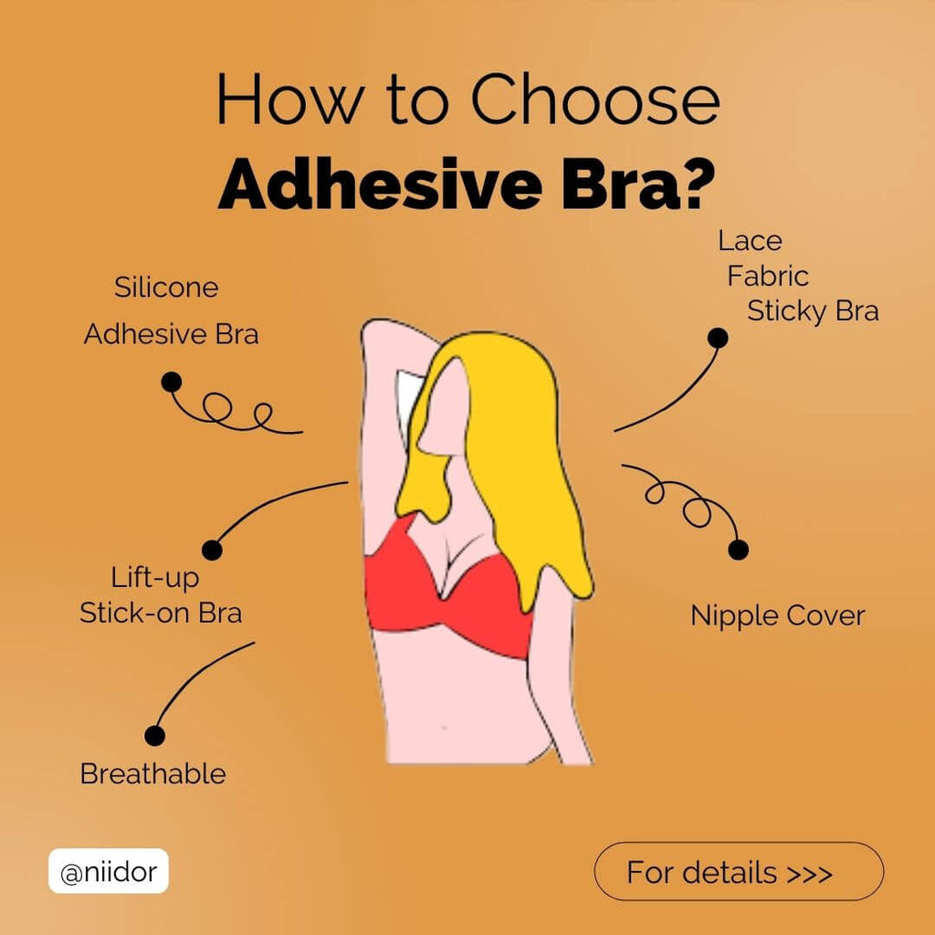 Sticky Bra: Self-Adhesive Bra Nipple Cover Deep Neck Small Breasts