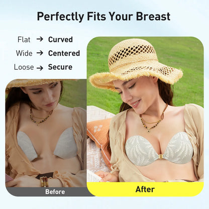 Patterned Magnetic Clasp Adhesive Bra