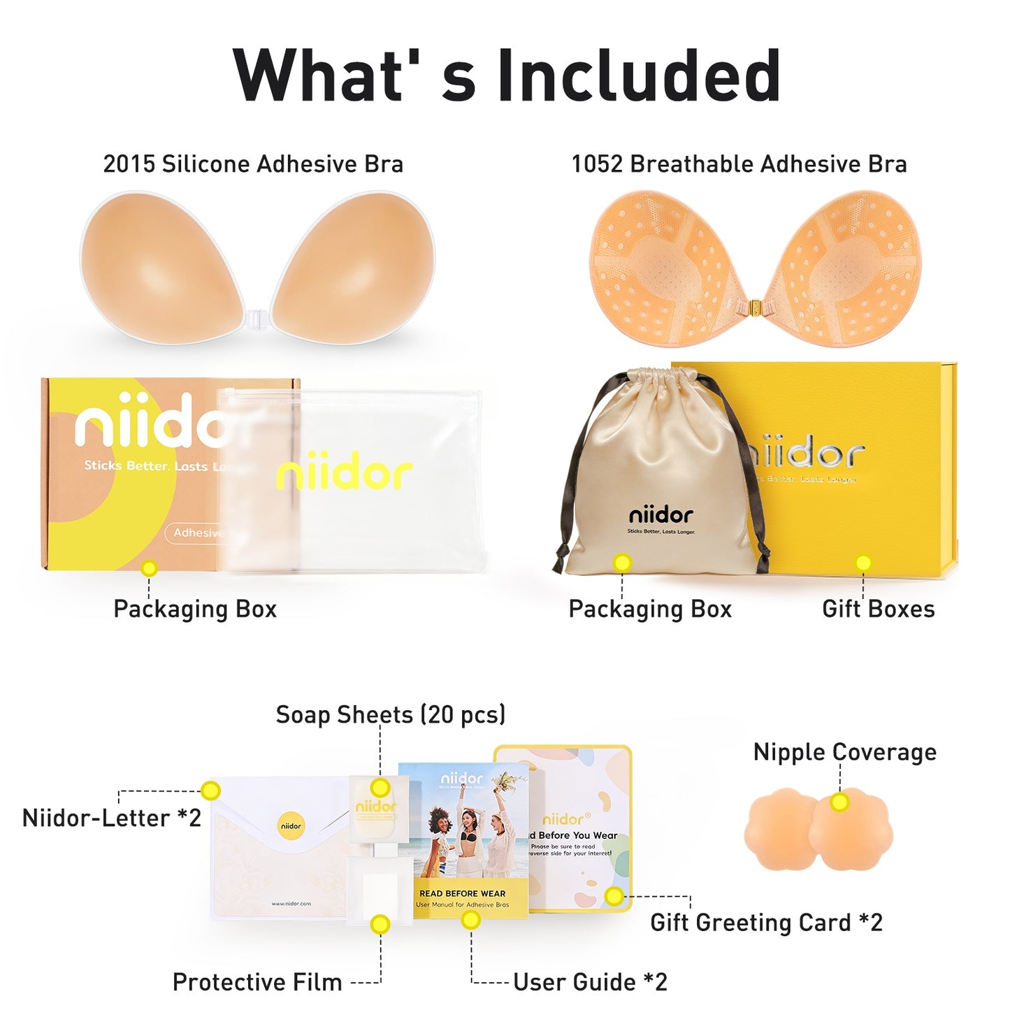 Breathable Silicone Bra Set