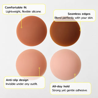 Adhesive nipple covers for seamless look