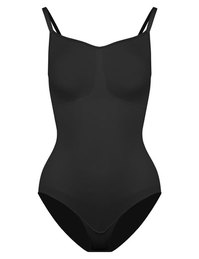 niidor-Black Seamless Barely There Brief Bodysuit seamless shapewear