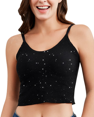Black Shimmer Tank Top