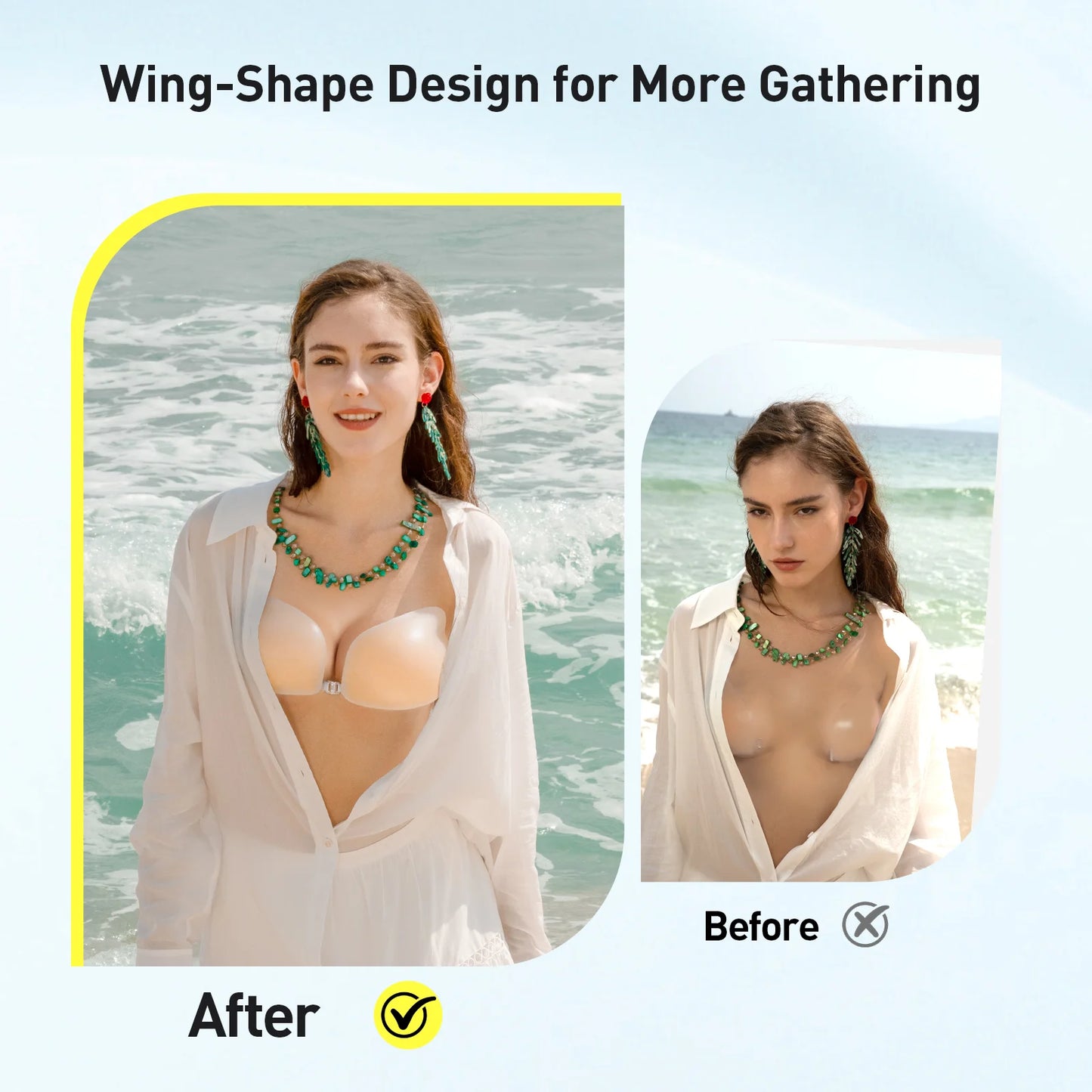 Winged Silicone Adhesive Bra