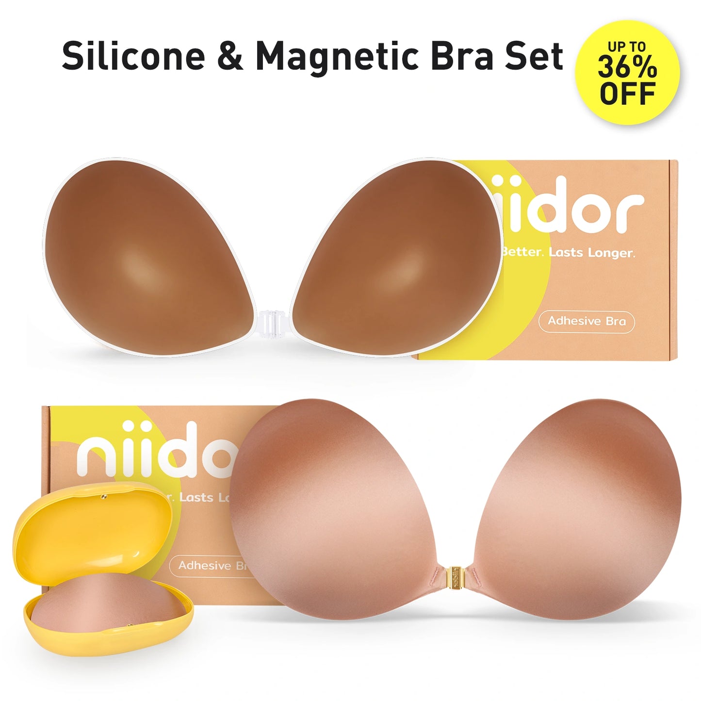 Niidor Silicone & Magnetic Bra Set