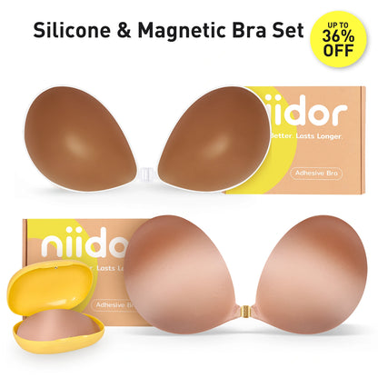 Niidor Silicone & Magnetic Bra Set
