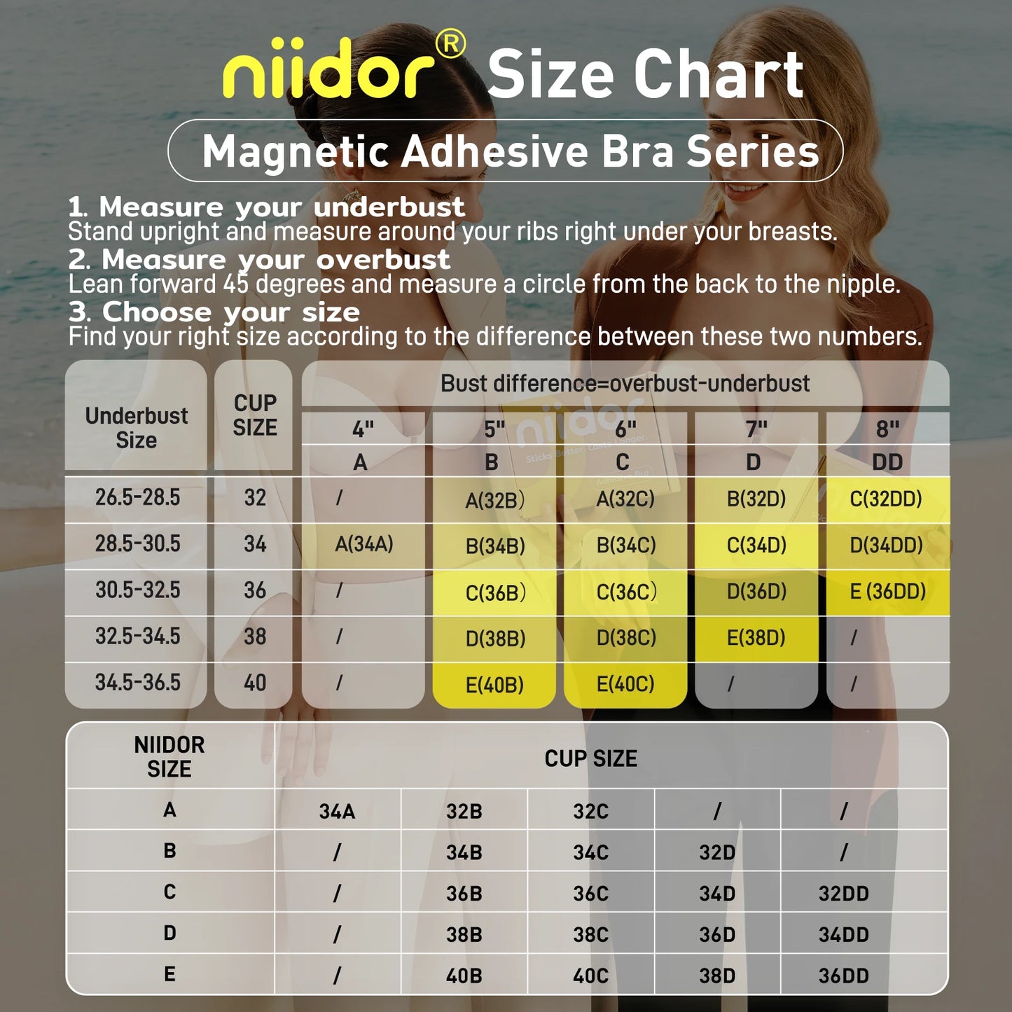 Niidor Silicone & Magnetic Bra Set