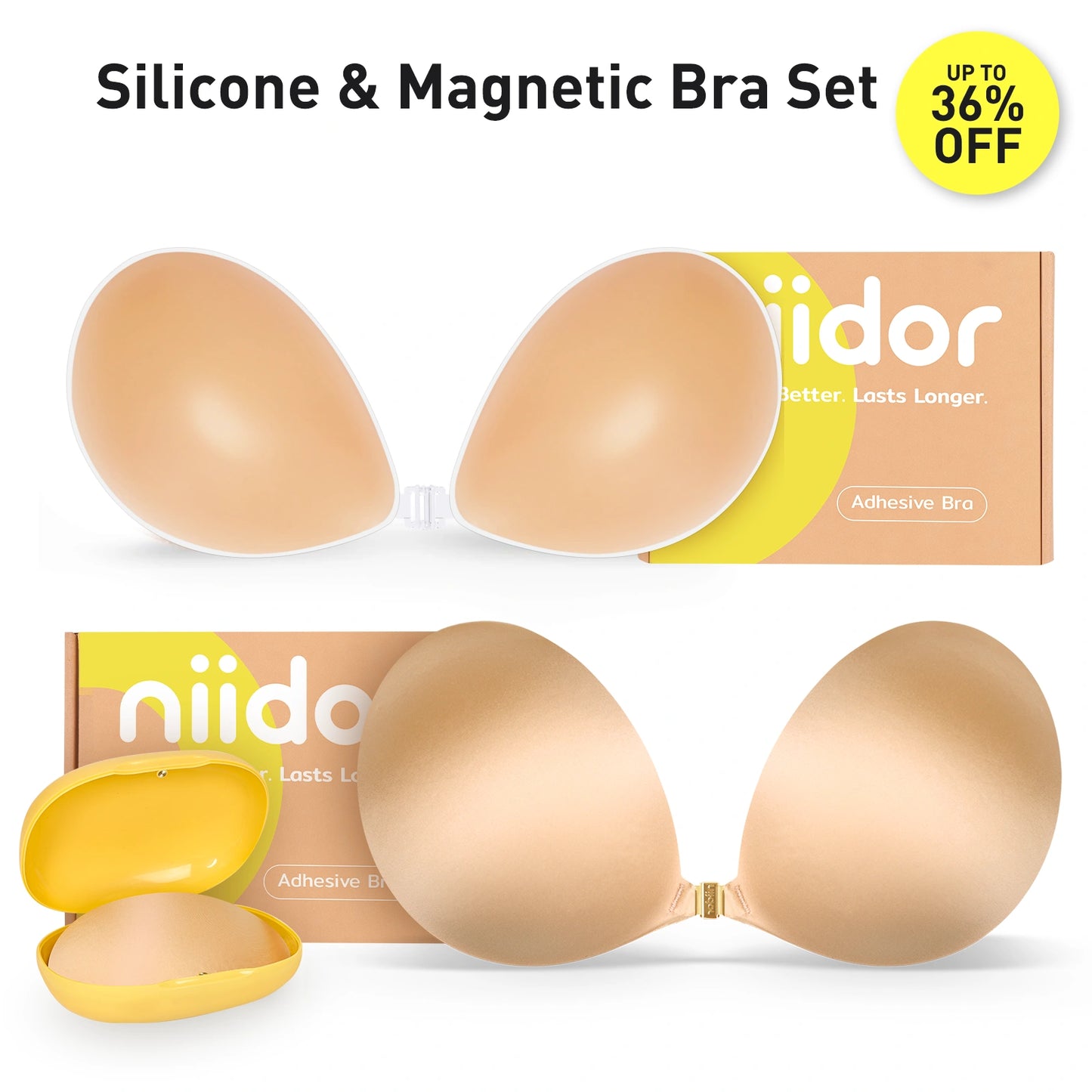 Niidor Silicone & Magnetic Bra Set