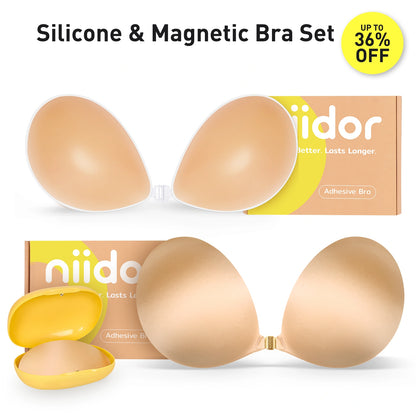 Niidor Silicone & Magnetic Bra Set