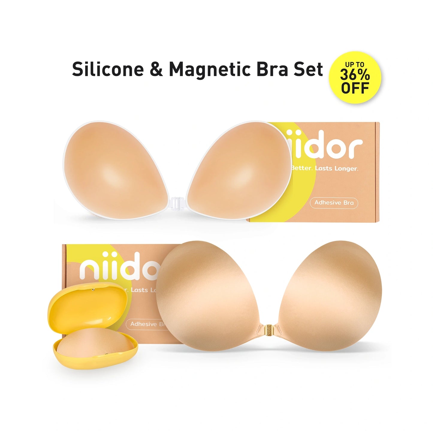 Niidor Silicone & Magnetic Bra Set
