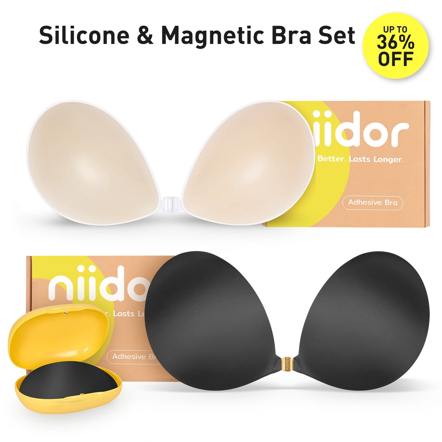 Niidor Silicone & Magnetic Bra Set