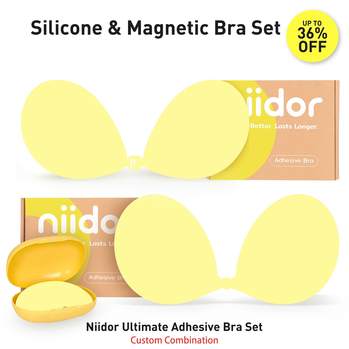 Niidor Silicone & Magnetic Bra Set