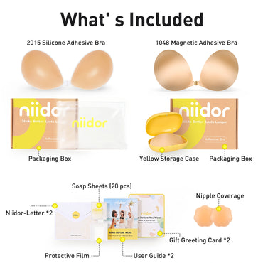 Niidor Silicone & Magnetic Bra Set