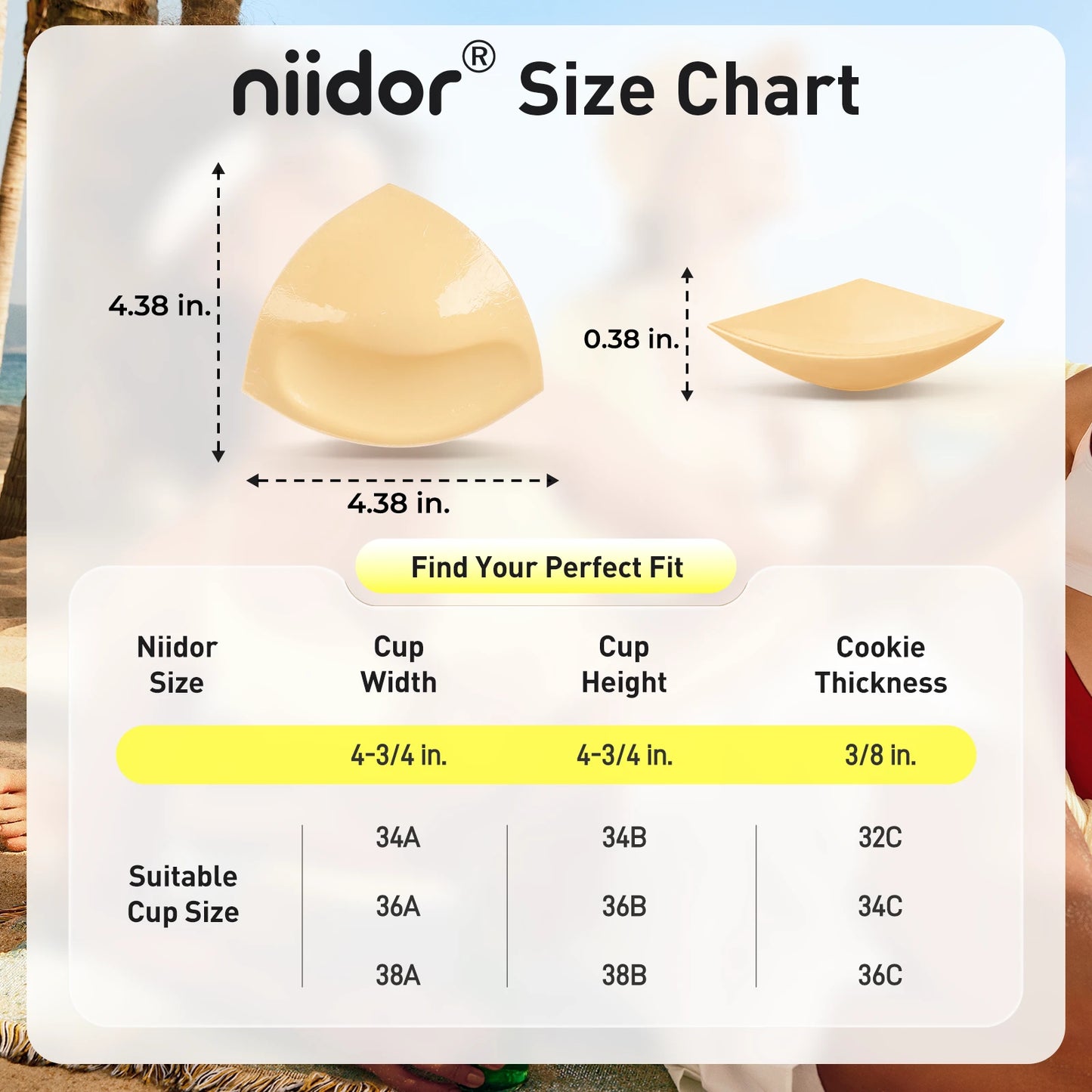 Niidor Silicone Bra & Inserts Set