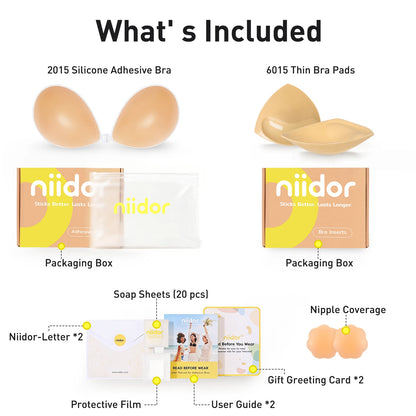 Niidor Silicone Bra & Inserts Set