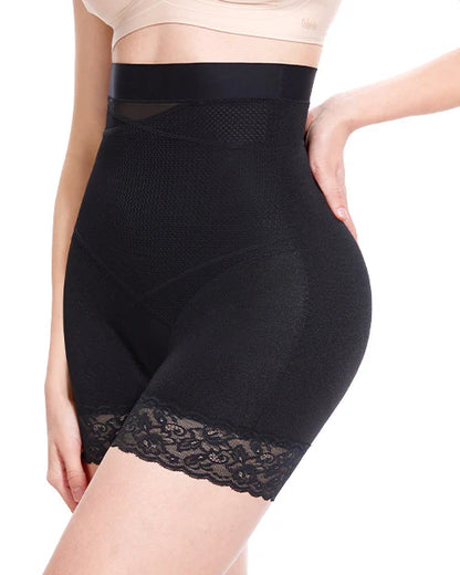 Black High Waist Smoothing Shorts Side rendering