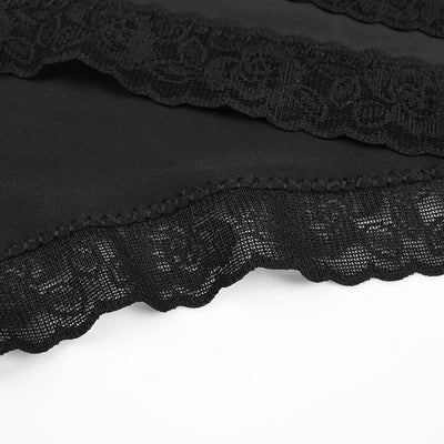 Black Lace-Trim Thong Panty