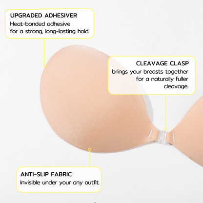 Fabric adhesive bra with comfortable lining