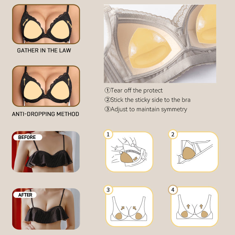 2 Pairs 1.18 Inch Double Sided Self Adhesive Bra Insert