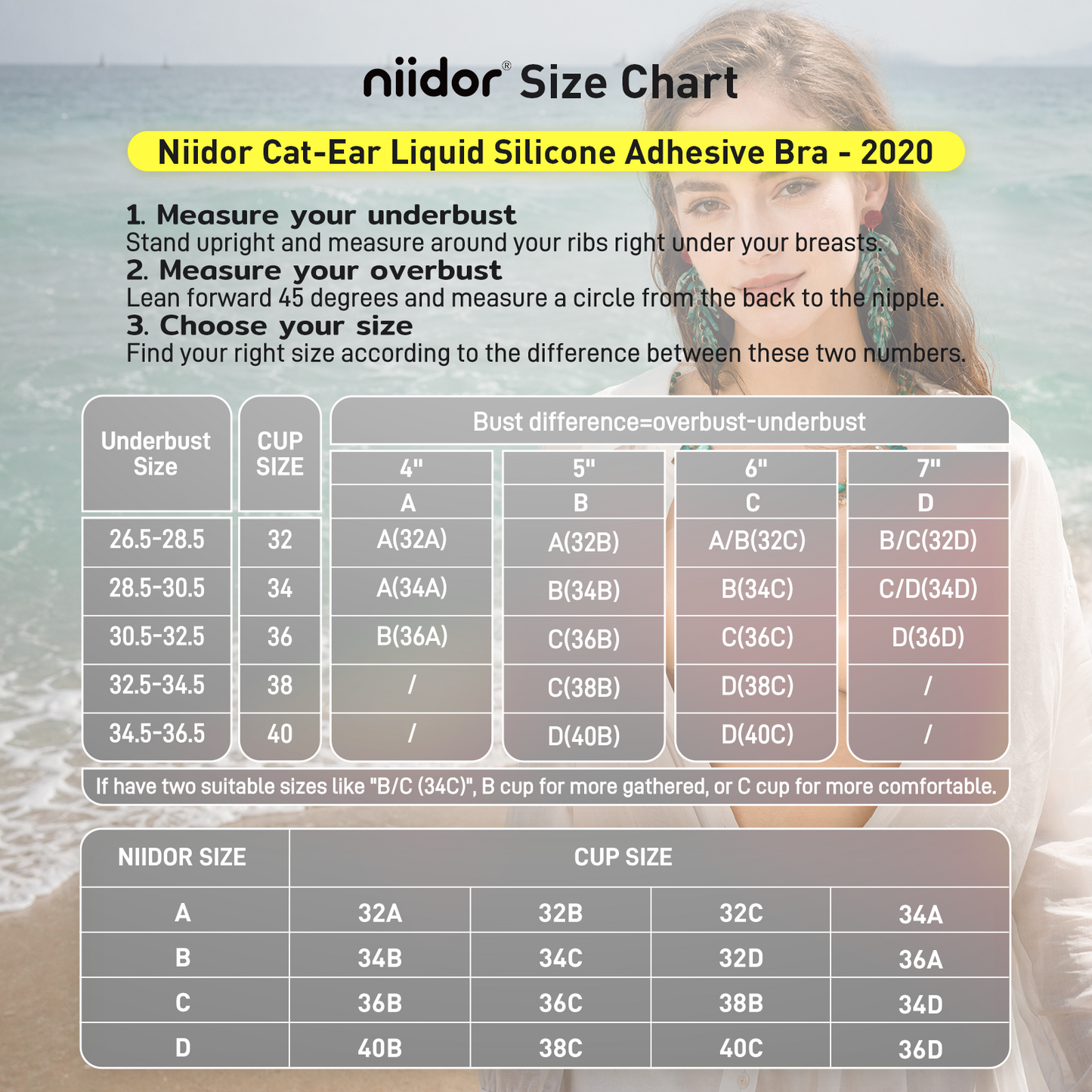 Niidor Cat-Ear Liquid Silicone Adhesive Bra