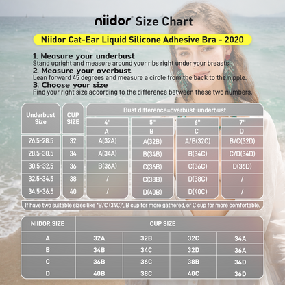 Niidor Cat-Ear Liquid Silicone Adhesive Bra
