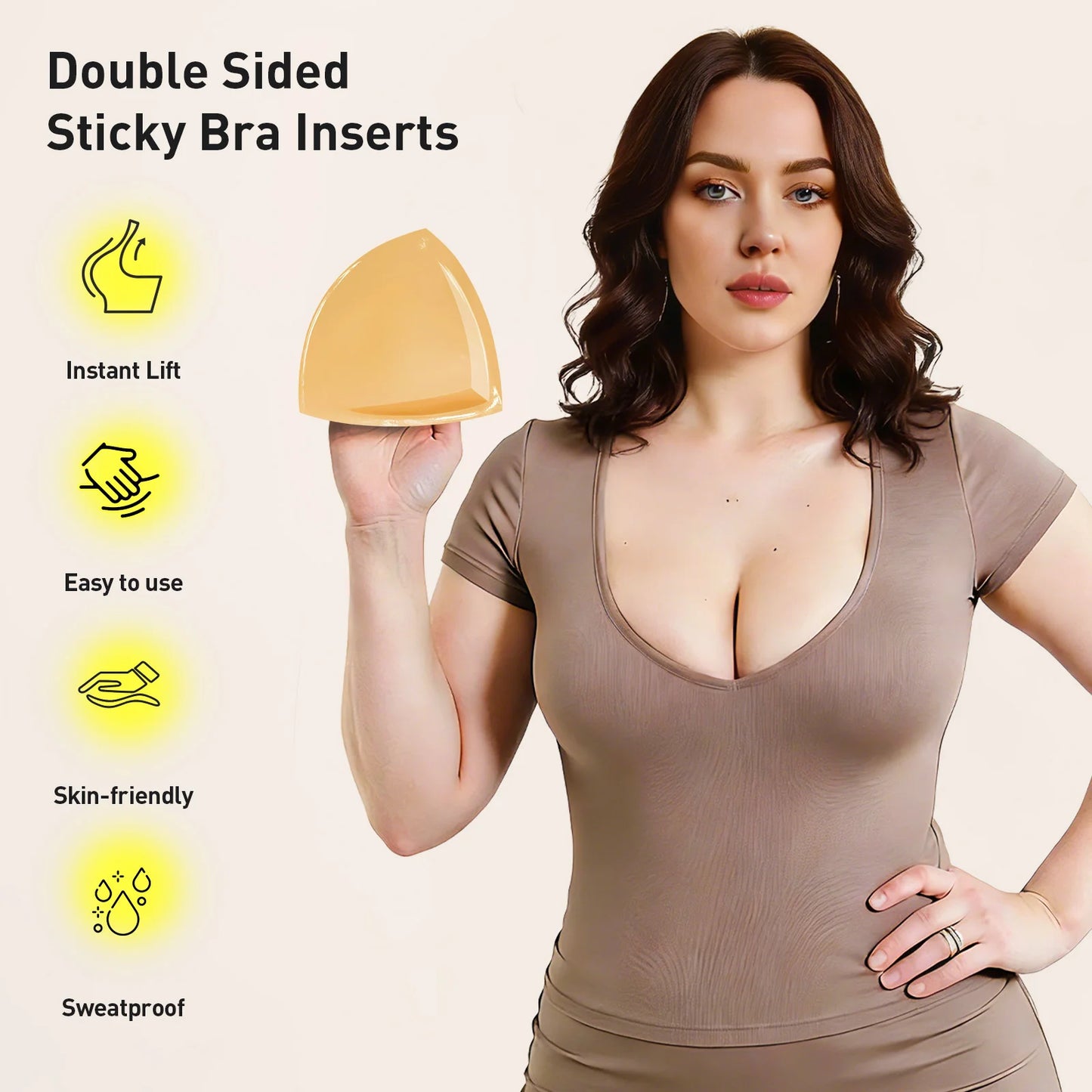 Double-sided adhesive large insert pad