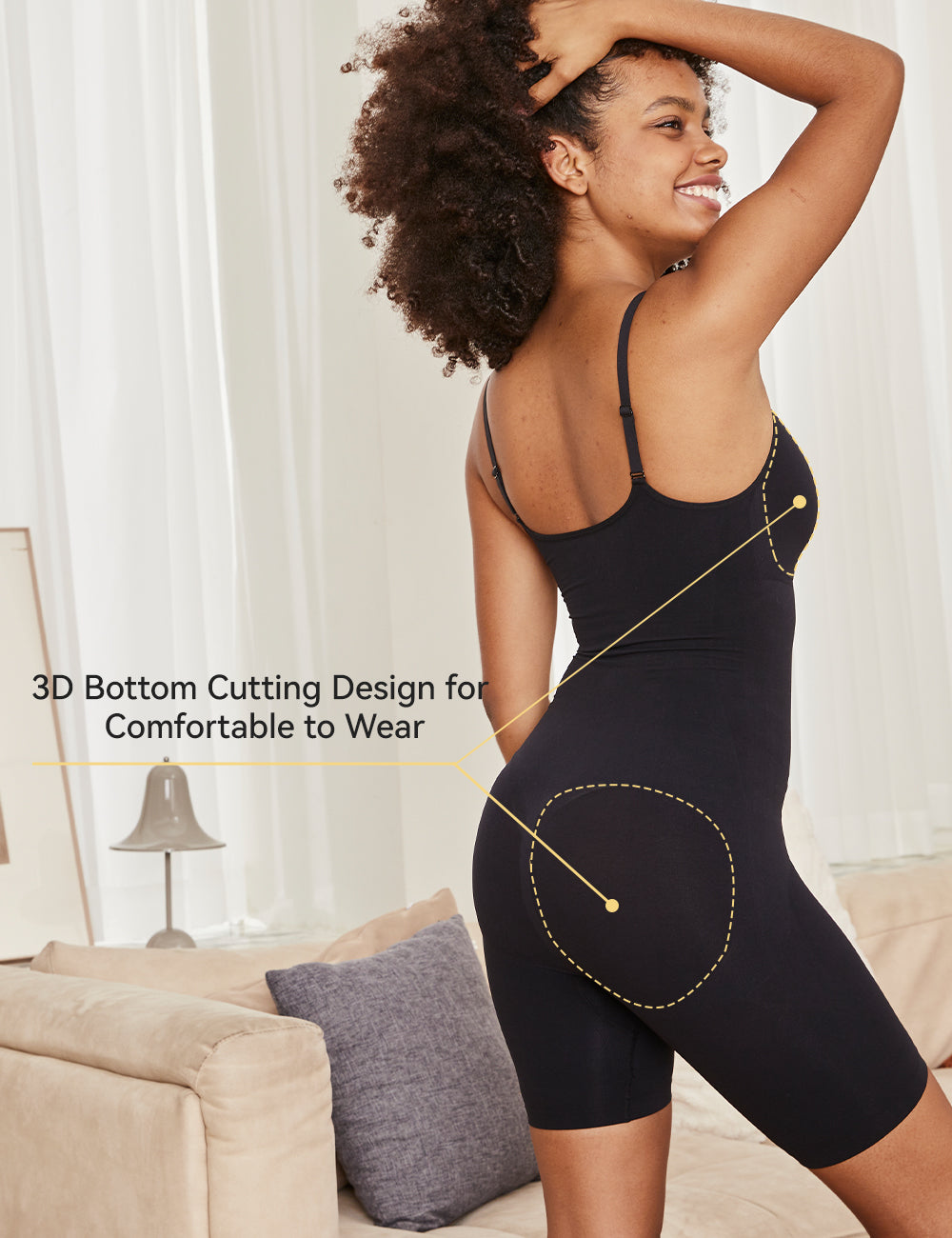 niidor-Seamless Barely There Mid-Thigh Bodysuit extreme tummy control shapewear
