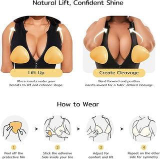 L-shaped silicone bra inserts for side support