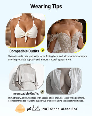 Push-up, thin bra pads