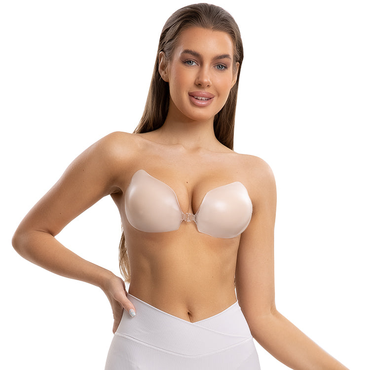 Niidor Sticky Bra Adhesive Bra Reusable Strapless Self Adhesive Backless  Bra Invisible Push up Silicone Bra for Women Nude : : Clothing