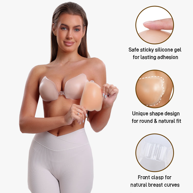 Adhesive Bra Nude Wing Invisible Silicone Cover Bra Pad Off